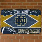 Customized Notre Dame Fighting Irish Football Crest Navy Black Doormat