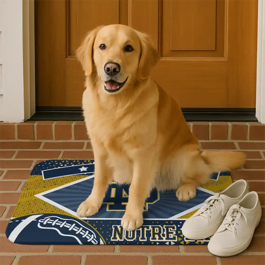 customized-notre-dame-fighting-irish-football-crest-navy-black-doormat-high-quality.webp
