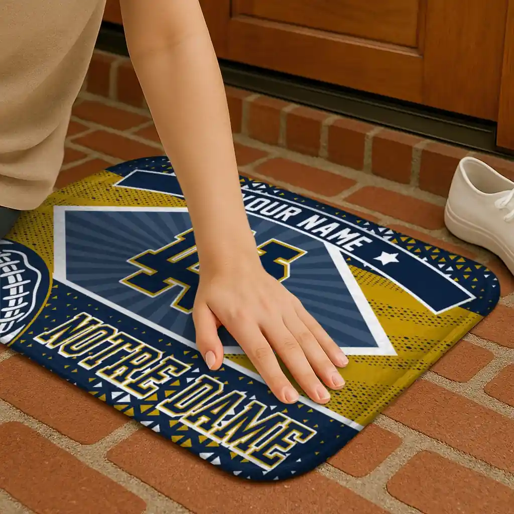 customized-notre-dame-fighting-irish-football-crest-navy-black-doormat-premium-grade.webp