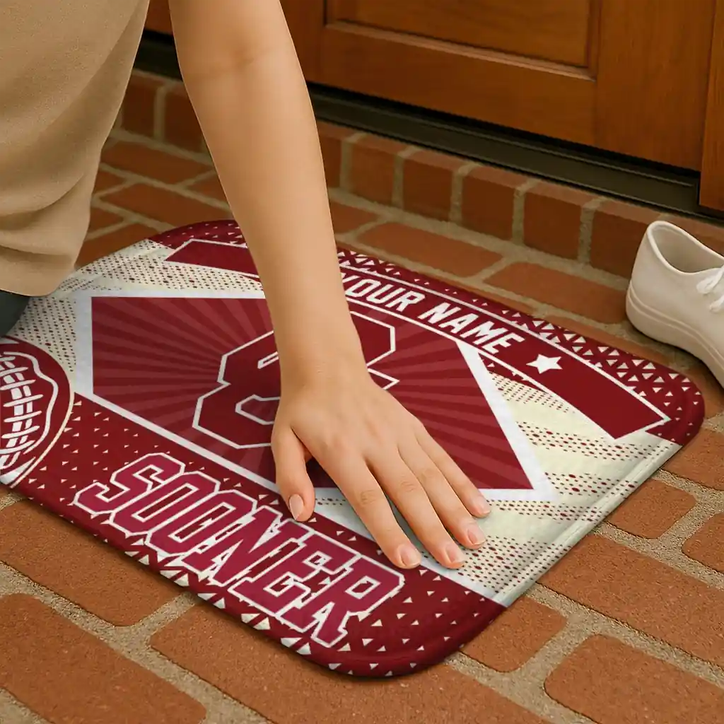customized-oklahoma-sooners-football-crest-crimson-black-doormat-premium-grade.webp