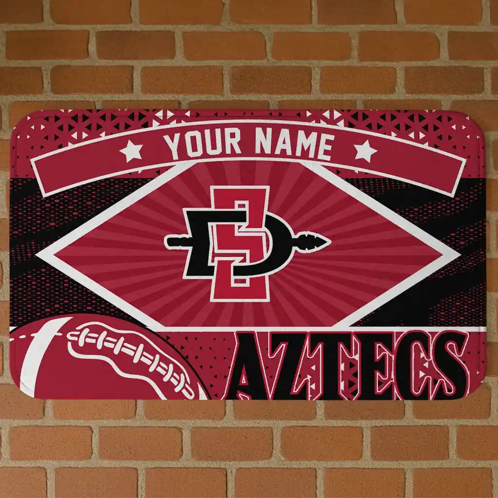 customized-san-diego-state-aztecs-football-crest-red-black-doormat-best-selling.webp customized san diego state aztecs football crest red black doormat best selling