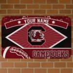 Customized South Carolina Gamecocks Football Crest Garnet Black Doormat