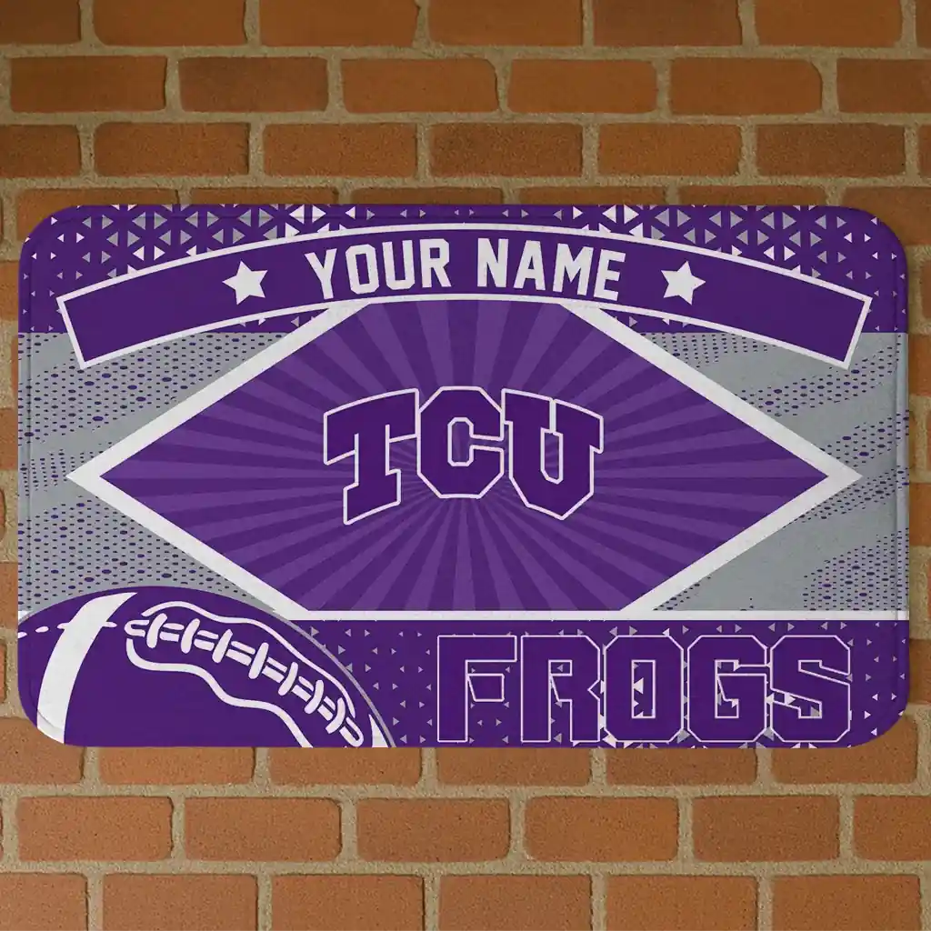 customized-tcu-horned-frogs-football-crest-purple-black-doormat-best-selling.webp customized tcu horned frogs football crest purple black doormat best selling