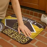 customized-wyoming-cowboys-football-crest-brown-black-doormat-best-selling.webp