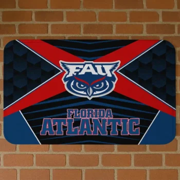 Florida Atlantic Owls Techno Camo Blue Black Doormat