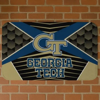 Georgia Tech Yellow Jackets Techno Camo Gold Black Doormat