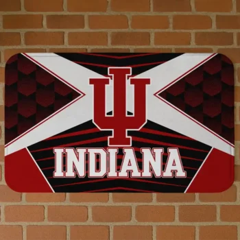 Indiana Hoosiers Techno Camo Red Black Doormat