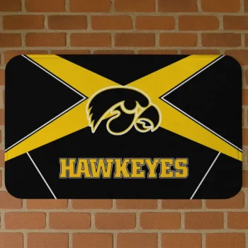 Iowa Hawkeyes Techno Camo Black Doormat