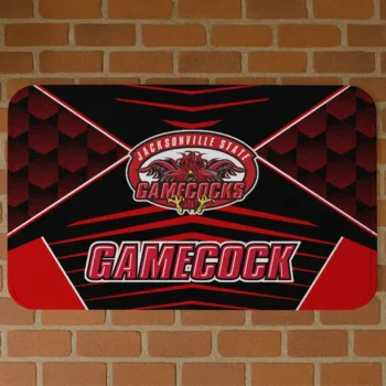 Jacksonville State Gamecocks Techno Camo Red Black Doormat