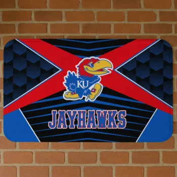 Kansas Jayhawks Techno Camo Blue Black Doormat