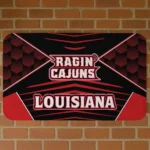 Louisiana Ragin' Cajuns Techno Camo Red Black Doormat