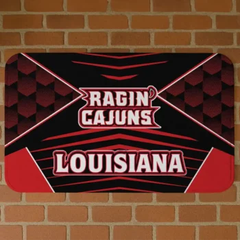 Louisiana Ragin' Cajuns Techno Camo Red Black Doormat