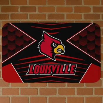 Louisville Cardinals Techno Camo Red Black Doormat