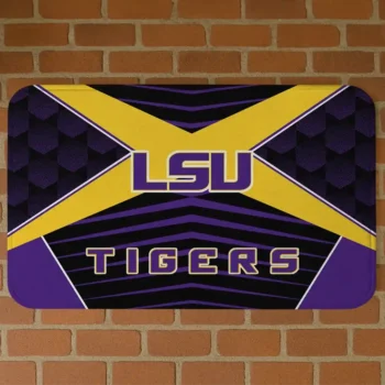 LSU Tigers Techno Camo Purple Black Doormat