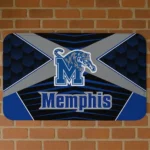 Memphis Tigers Techno Camo Blue Black Doormat