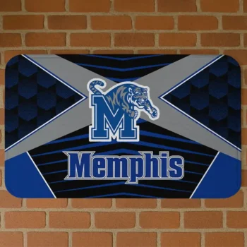 Memphis Tigers Techno Camo Blue Black Doormat