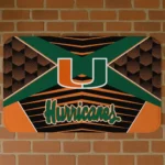 Miami Hurricanes Techno Camo Orange Black Doormat