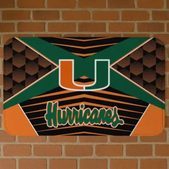 Miami Hurricanes Techno Camo Orange Black Doormat