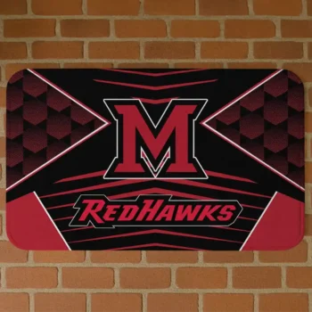 Miami RedHawks Techno Camo Red Black Doormat