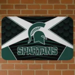 Michigan State Spartans Techno Camo Green Black Doormat