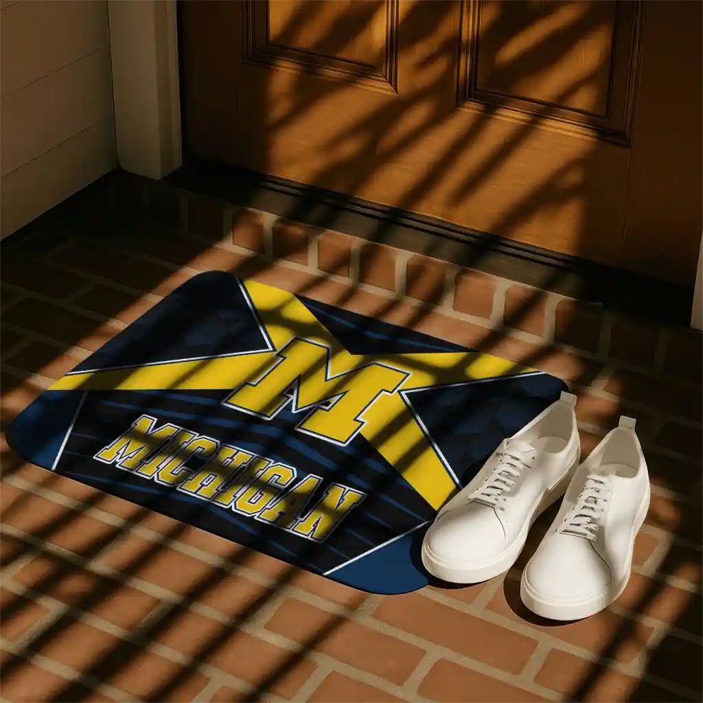 michigan-wolverines-techno-camo-blue-black-doormat-trendy.webp