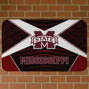 Mississippi State Bulldogs Techno Camo Maroon Black Doormat