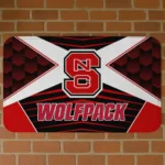 NC State Wolfpack Techno Camo Red Black Doormat