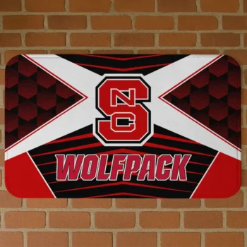 NC State Wolfpack Techno Camo Red Black Doormat