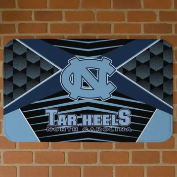 North Carolina Tar Heels Techno Camo Light Blue Black Doormat