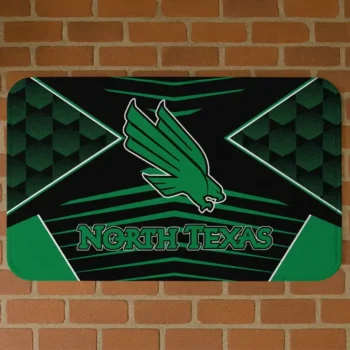 North Texas Mean Green Techno Camo Green Black Doormat