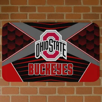 Ohio State Buckeyes Techno Camo Scarlet Black Doormat