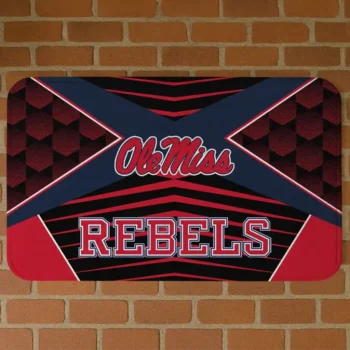 Ole Miss Rebels Techno Camo Red Black Doormat