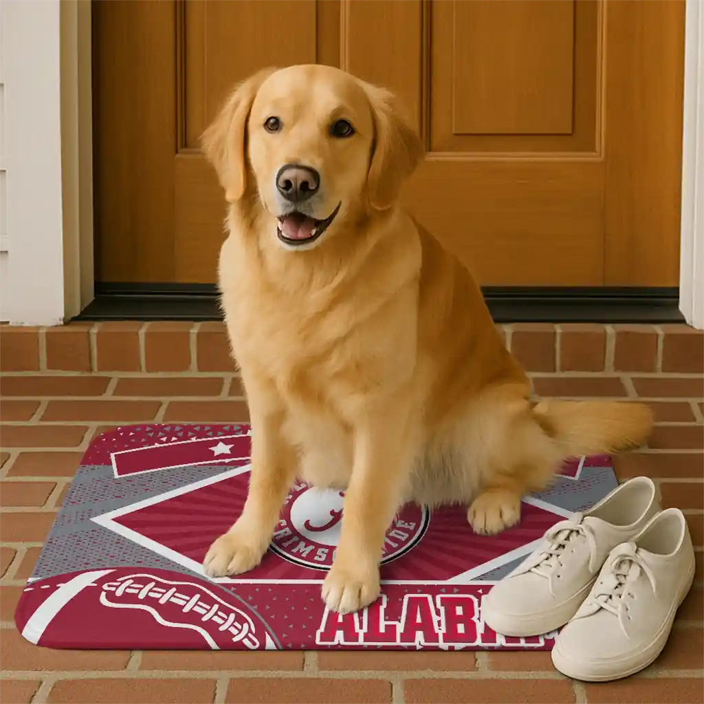 personalized-alabama-crimson-tide-football-crest-crimson-black-doormat-high-quality.webp
