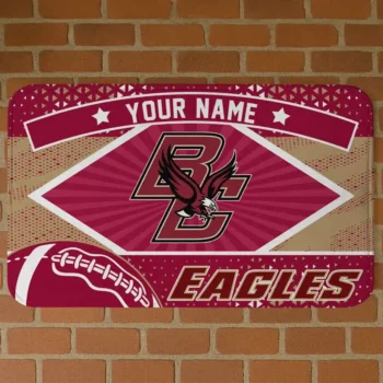 Personalized Boston College Eagles Football Crest Maroon Black Doormat