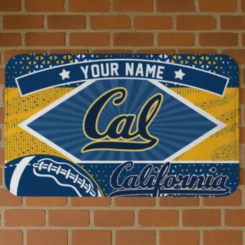 Personalized California Golden Bears Football Crest Blue Black Doormat