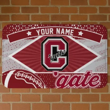 Personalized Colgate Raiders Football Crest Maroon Black Doormat
