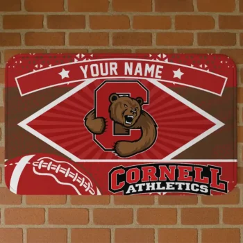 Personalized Cornell Big Red Football Crest Red Black Doormat