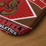 personalized-cornell-big-red-football-crest-red-black-doormat-best-selling.webp