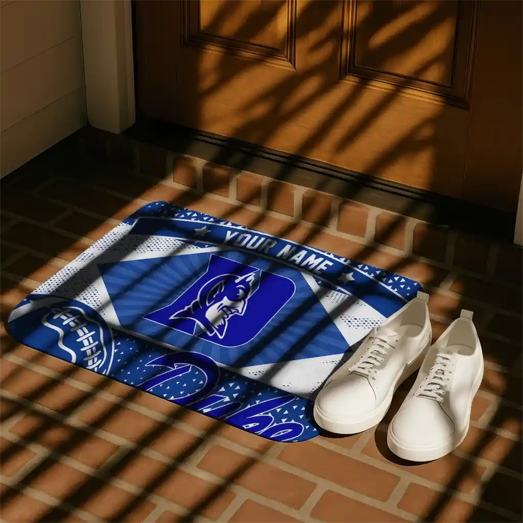 personalized-duke-blue-devils-football-crest-blue-black-doormat-trendy.webp