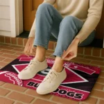 personalized-georgia-bulldogs-football-crest-red-black-doormat-best-selling.webp