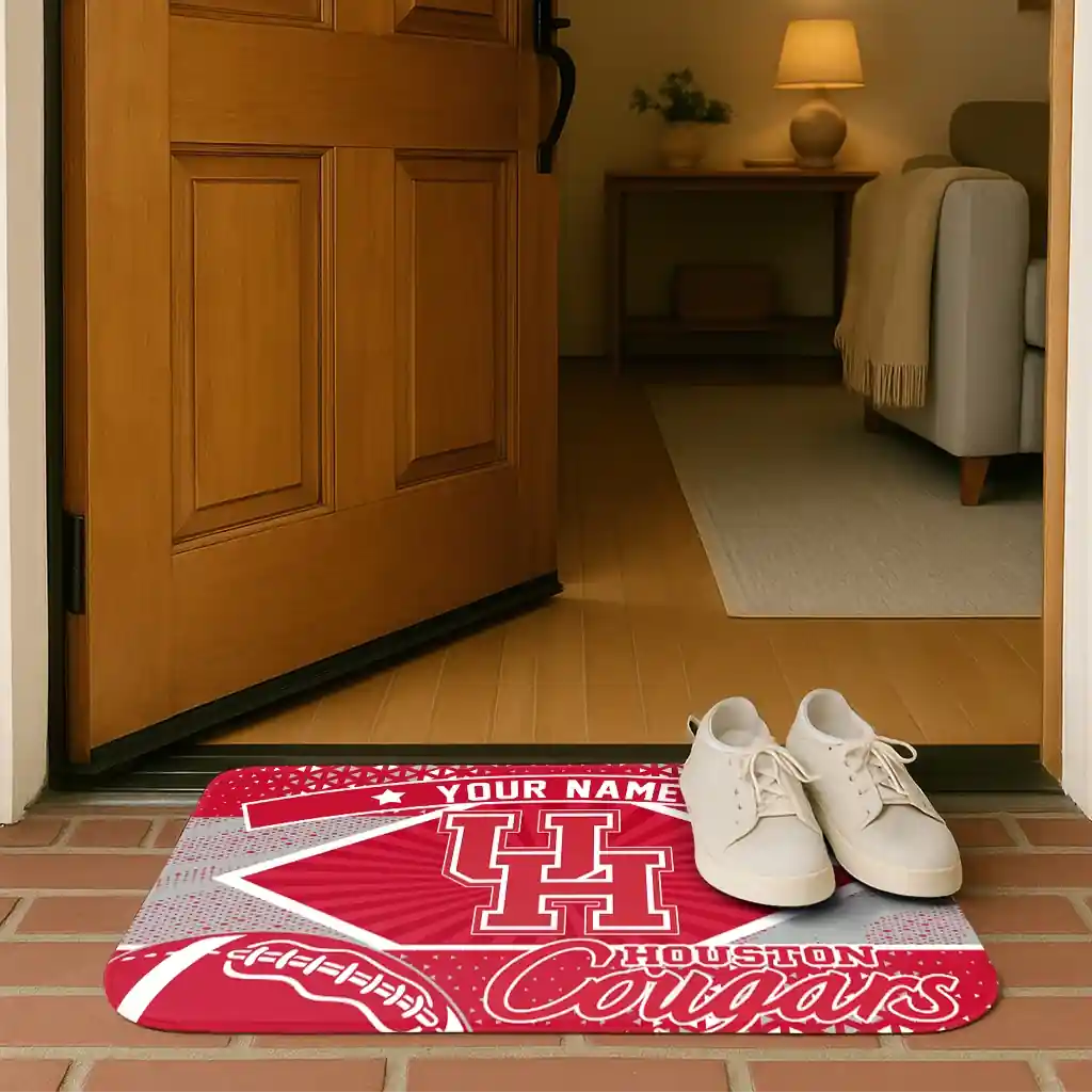 personalized-houston-cougars-football-crest-red-black-doormat-fashion-forward.webp