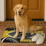 personalized-iowa-hawkeyes-football-crest-black-doormat-best-selling.webp