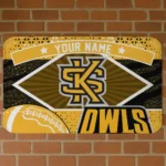 Personalized Kennesaw State Owls Football Crest Gold Black Doormat