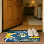 personalized-marquette-golden-eagles-football-crest-blue-black-doormat-best-selling.webp