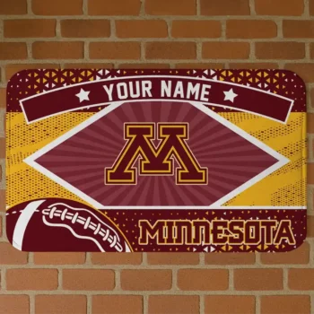 Personalized Minnesota Golden Gophers Football Crest Maroon Black Doormat