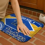 personalized-pittsburgh-panthers-football-crest-royal-blue-black-doormat-best-selling.webp