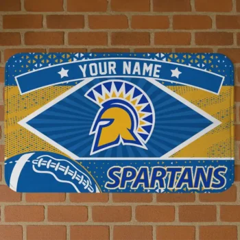 Personalized San Jose State Spartans Football Crest Blue Black Doormat