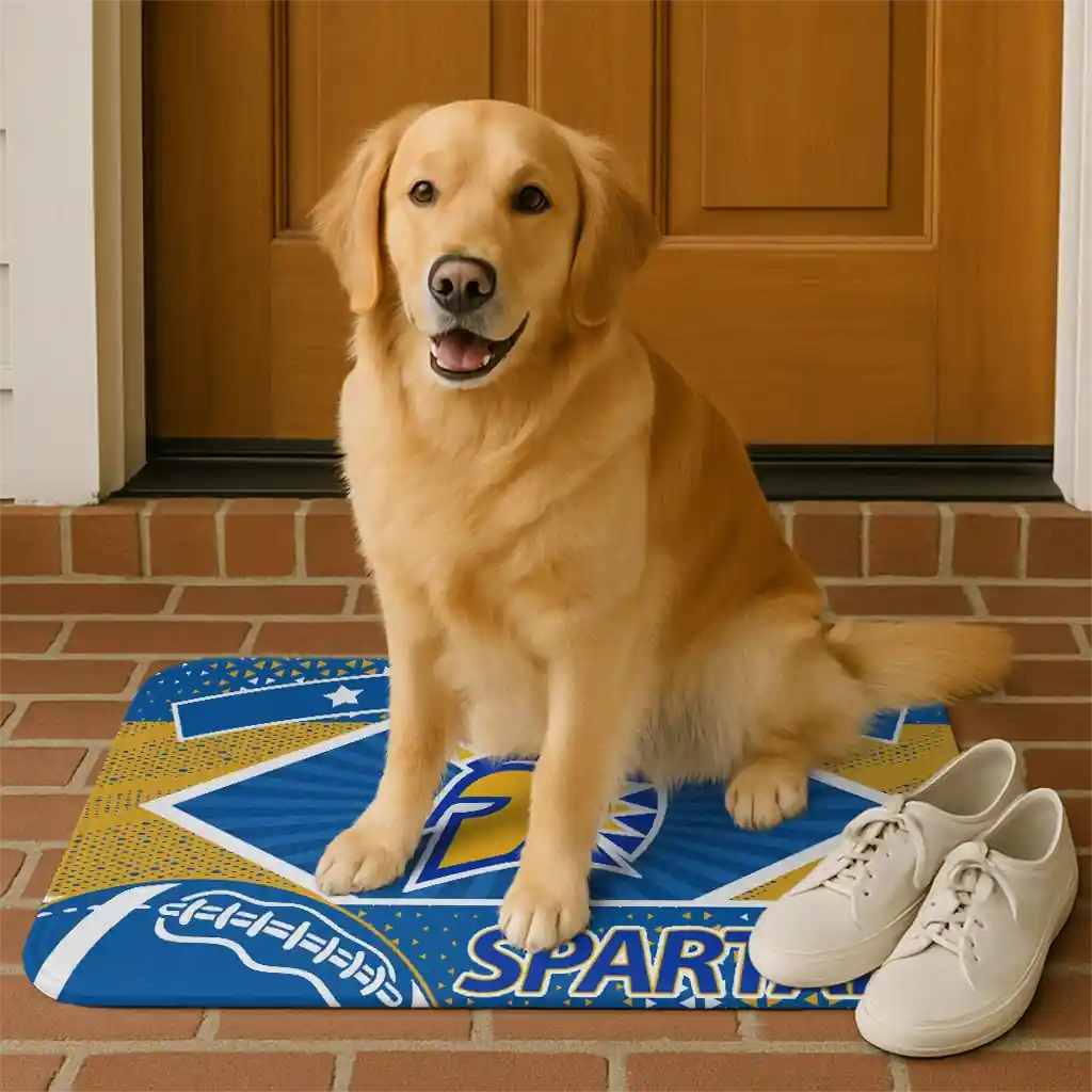 personalized-san-jose-state-spartans-football-crest-blue-black-doormat-high-quality.webp