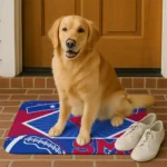 personalized-smu-mustangs-football-crest-blue-black-doormat-best-selling.webp