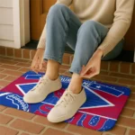 personalized-smu-mustangs-football-crest-blue-black-doormat-best-selling.webp